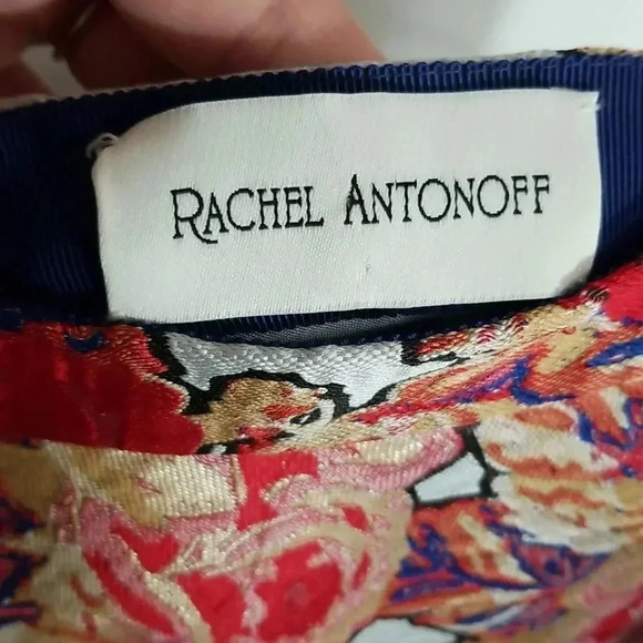 {Anthropologie} Rachel Antonoff Red Rose Jacquard Skirt - Picture 12 of 15